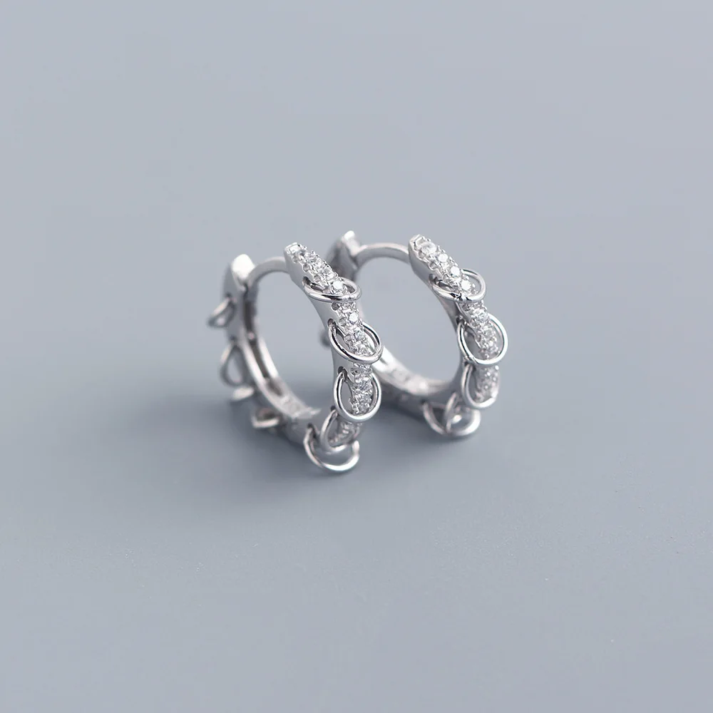 ANENJERY CZ Zirkon Kreis Creolen für Frauen Männer Punk Trendy Party Zubehör Mode Schmuck Geschenk – Detail 4