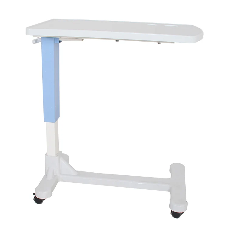 طاولة طعام للمريض في المستشفى الطبي، طاولة طعام متنقلة قابلة للتعديل فوق طاولة السرير بعجلات #1