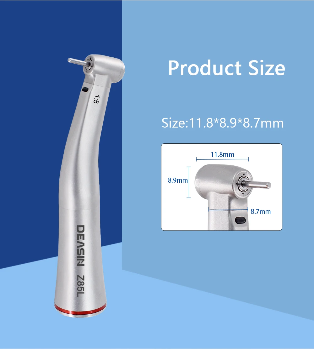 Z85L Red Ring MINI Kopf Dental 1:5 LED Optic Fiber Zunehmende Niedrige Geschwindigkeit Handstück Contra Winkel Inneren Wasser Spray zahnarzt werkzeug – Detail 2