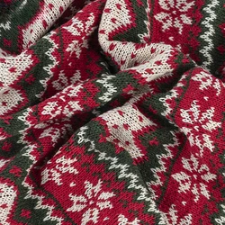 50x45cm Knit Sweater Snowflake Christmas Fabric Jacquard Cloth Decoration Crafts Toys Knitting DIY Material Pre-cut Size