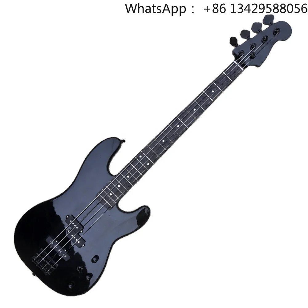 Flyoung Cheap Chinese Electric Bass Guitar Rosewood Fretboard Electric Bass Guitar Black 4 Strings Bass