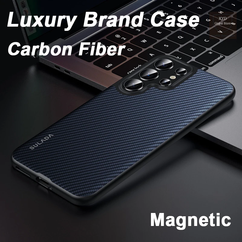 High end Carbon Fiber For Samsung Galaxy S25 Ultra Case Skin Brand Phone Case For Samsung Galaxy S25 Ultra Plus Cover Back Shell