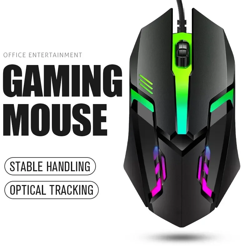 1 PC ITLY M01 Sports LED Luminous Backlit USB Wired Gaming Mouse for Desktop PC Laptop Office Computer Gaming Mouse