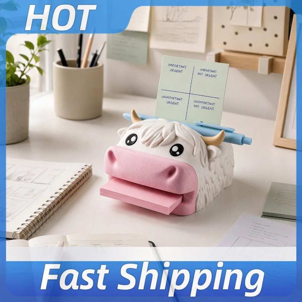 3x3 Sticky Note Dispenser Frog Desk Organizer with Pen Slot Animal Design Office