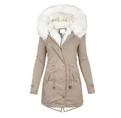 Winter Women Warm Jacket Coats Medium-long Thicken Outwear Ladies Hooded Wadded Coat Slim Parka Cotton-padded Jacket Overcoat