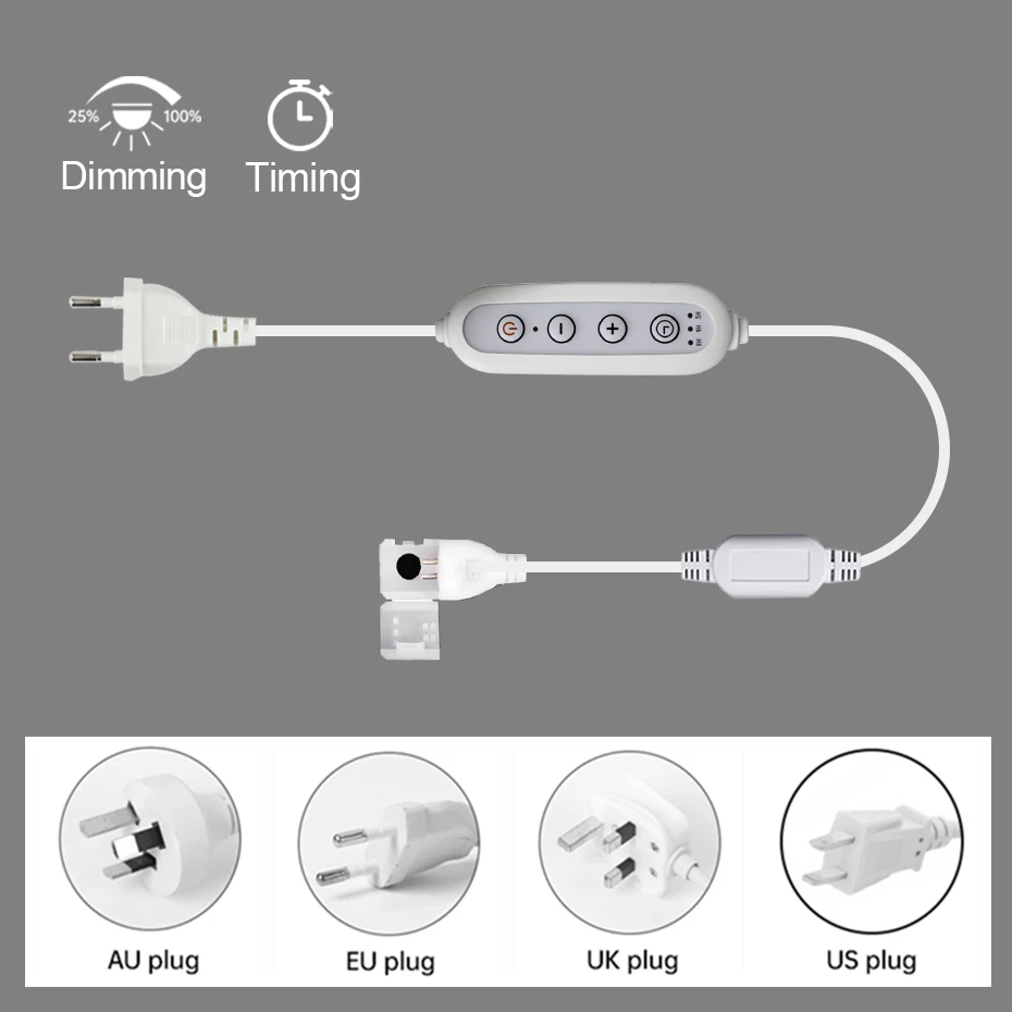 110V 220V Dimmer Switch Power Supply for COB Led Strip Light US EU AU UK Plug 10mm Width Connection Cob Led Tape Accessories