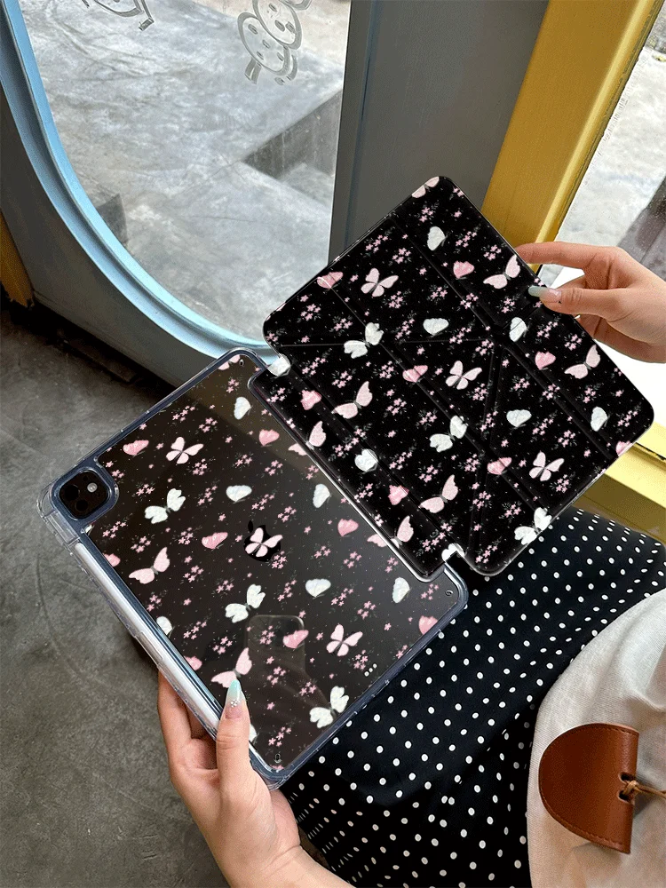 Fashion Black Butterfly Floral Tablet Case for Honor X8A X9 X8 Pro V9 V8Pro 8 9/10 Pro GT Pro MagicPad2 11 12 12.1 12.3