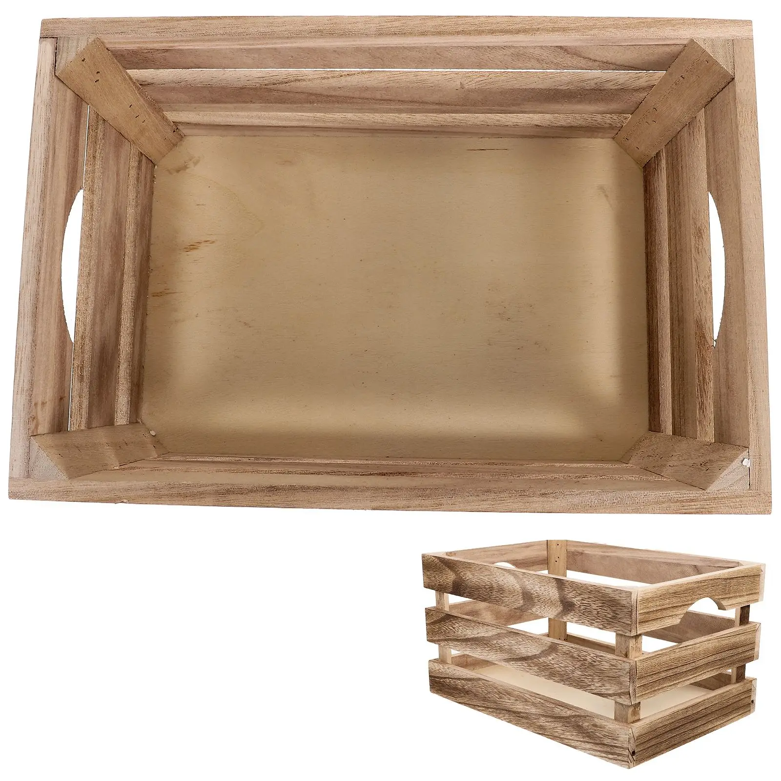 

Vintage Wooden Storage Box Crate Basket Large Capacity Home Organization Bedroom Closet Toy Blanket Holder Retro Style