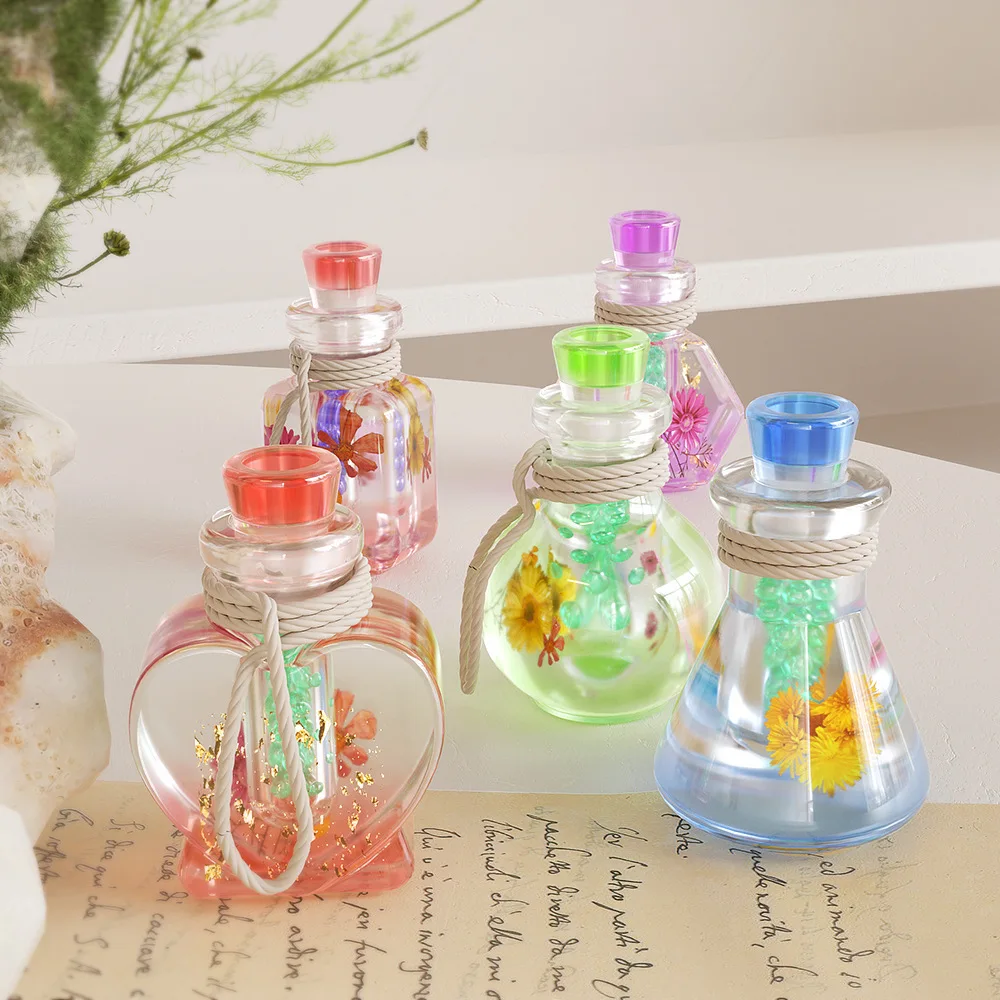 DIY Epoxy Resin Drift Bottle Mold Heart Shaped Wishing Bottle Light Bulb Night Light Aromatherapy Bottle Quicksand Silicone Mold