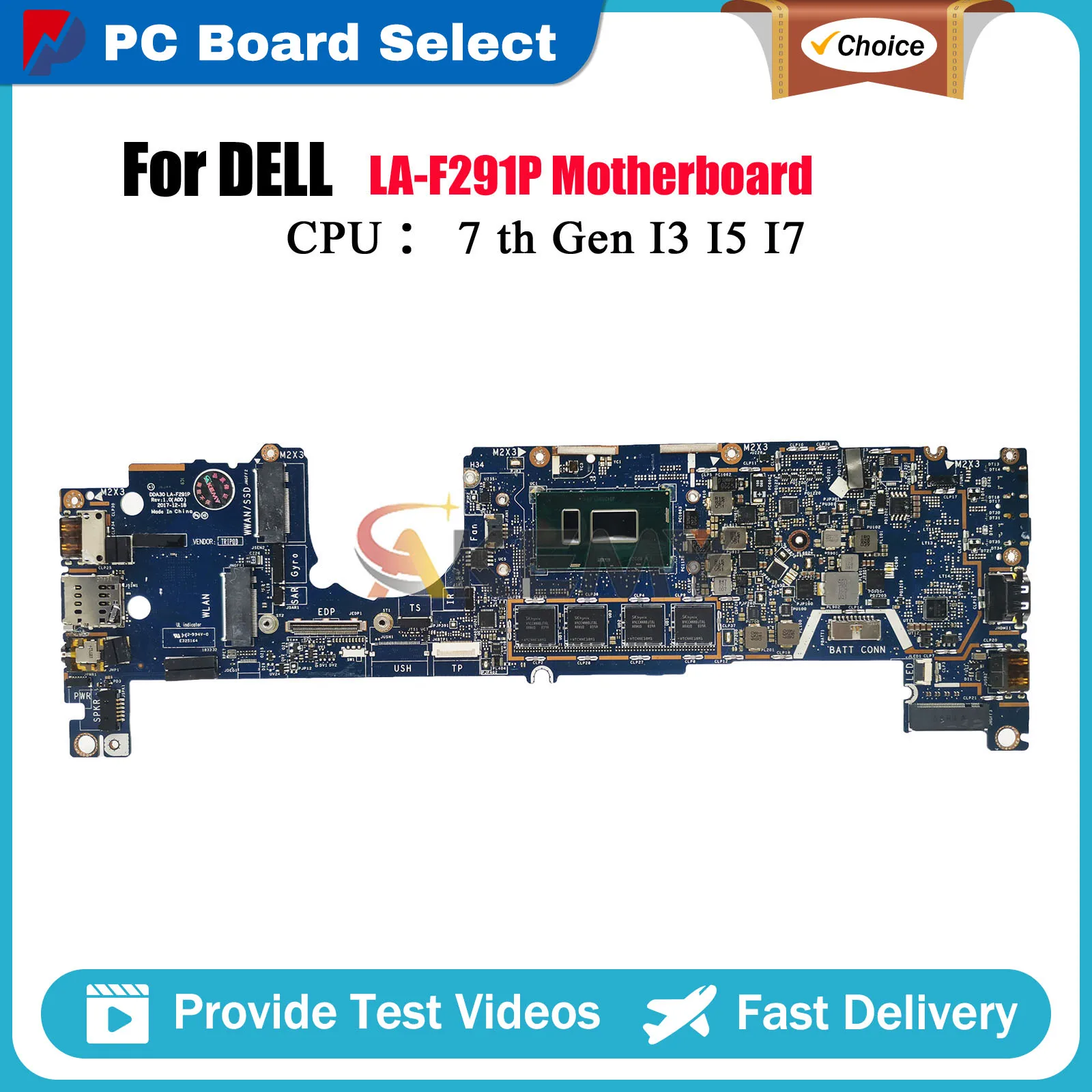 

Laptop Motherboard For Dell Latitude 13 7390 2in1 DDA30 LA-F291P CN-02PK0W 071V71 0441WF 041M0M 0XMNM2 100% Fully Tested