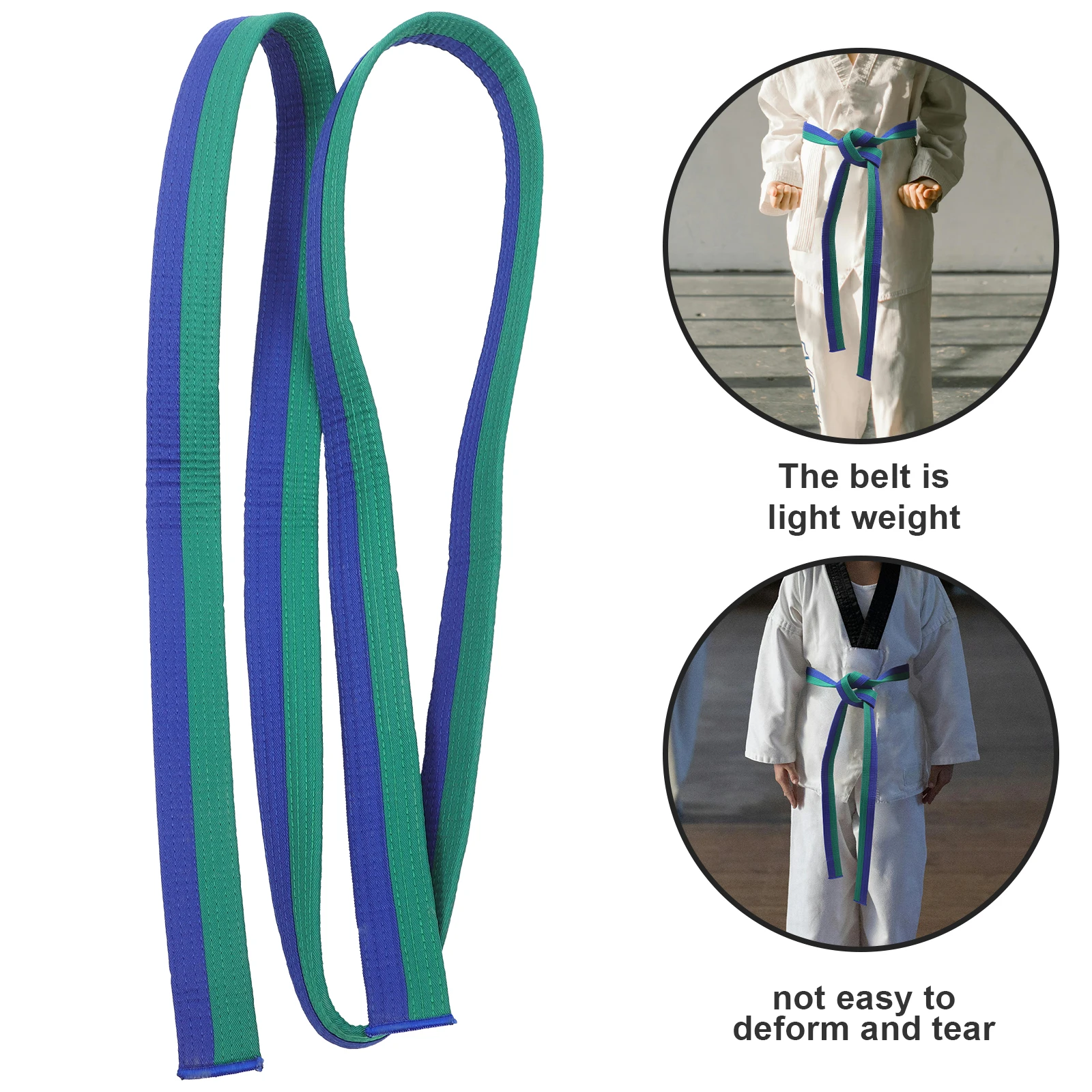 

Comfortable Taekwondo Belt Lightweight Washable Karate Waist Band for Martial Arts Practice Indoor Outdoor Training Gear