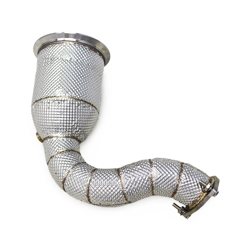 

Race High Performance Cat Pipe For Audi Q8 2.0T 2019-2024 Heat Shield Exhaust Pipe 100/200/300cell Catalyst Downpipe