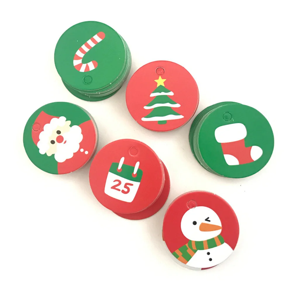 

100pcs Christmas Tags Decorative Hang Tags For Gifts Xmas Present Labeling Craft Diy Scrapbooking Holiday Decoration Reusable