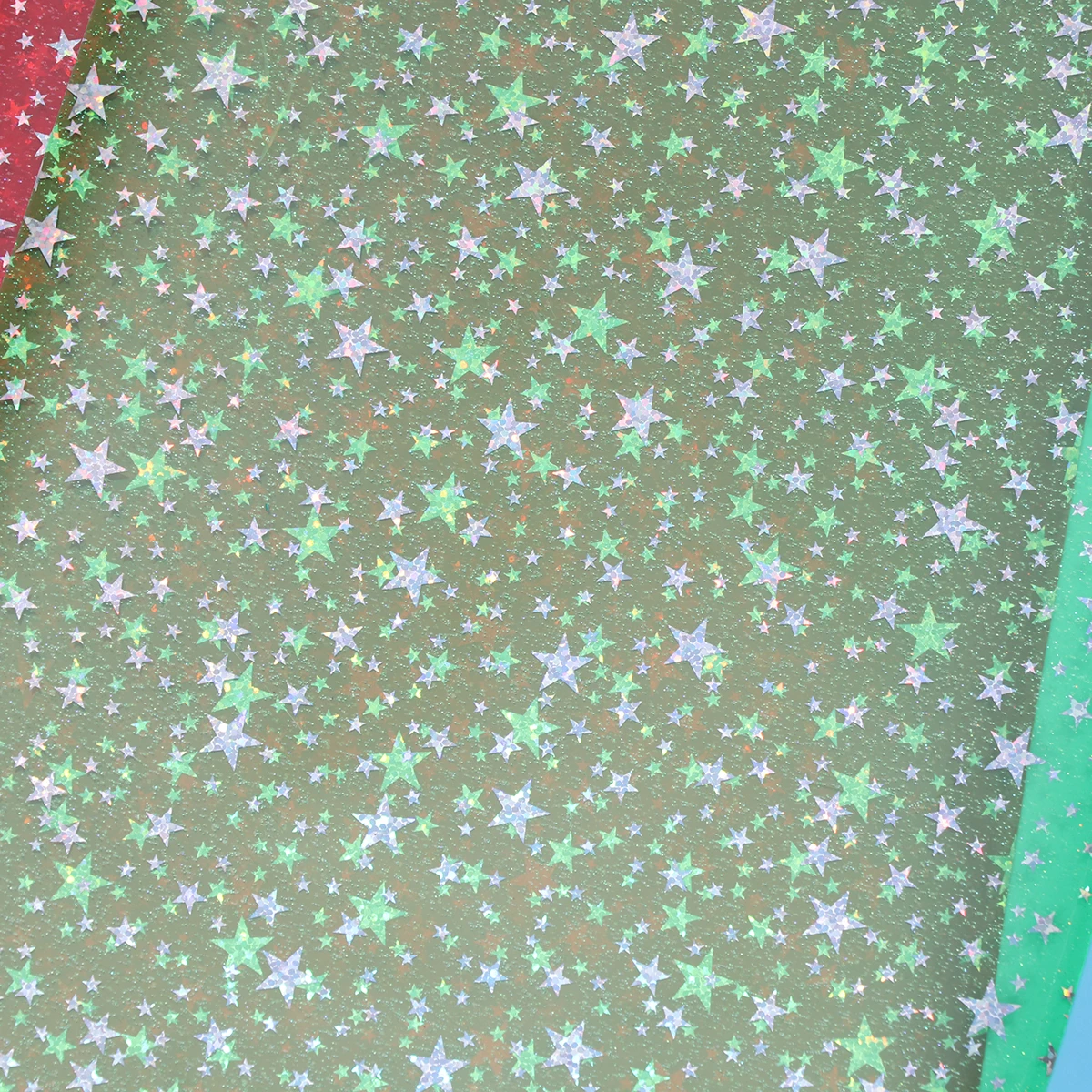 

10pcs PVC Glitter Film A4 Size Transparent Pattern Durable Holographic Effect DIY Bag Crafts Handmade Material Sewing Supplies
