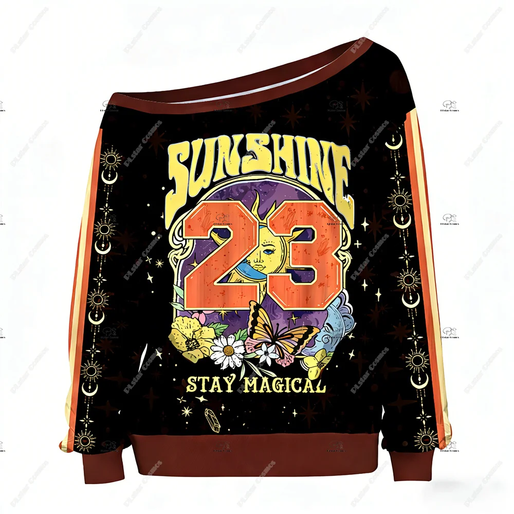Custom Name Number Gothic Witch Vintage Y2K 3D Harajuku Pullover Casual Off Shoulder Sweatshirts Long Sleeves Women Sportswear E