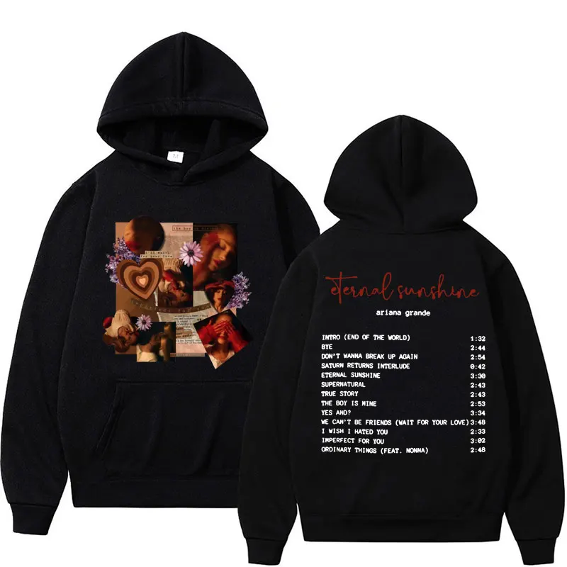 Singer Ariana Graphic Cover Hoodie Eternal Sunshine Music Album 2024 Pullovers Hoodies Men Women Fashion Hip Hop Punk Sweatshirt