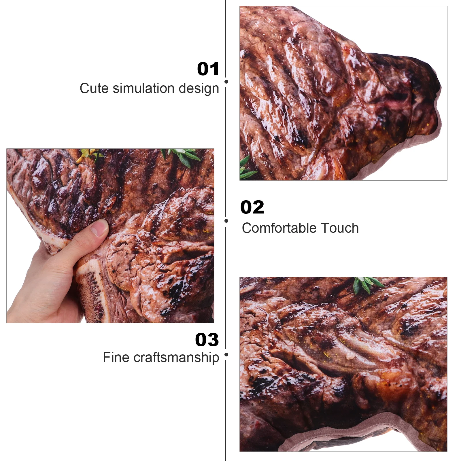 Fall Decor for Kitchen Steak Pillow Simulation Funny Cushions Food Hugging Decorate Sofa