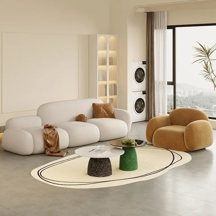 

Cream wind, tofu cubes, fabric, sofa, creativity, small apartment