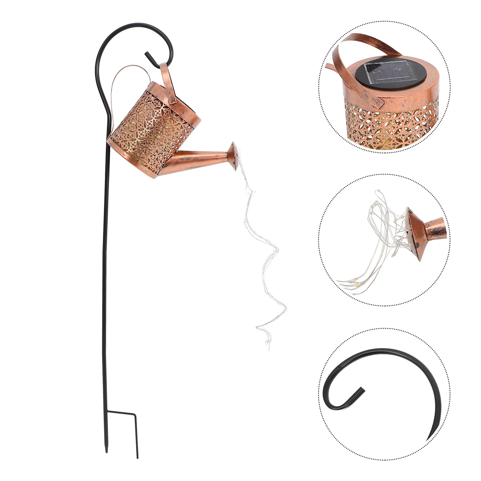 

1Set Kettle Lamp Premium Iron Material Waterproof Outdoor Garden Yard Lawn Solar Light Decorative Yard Light