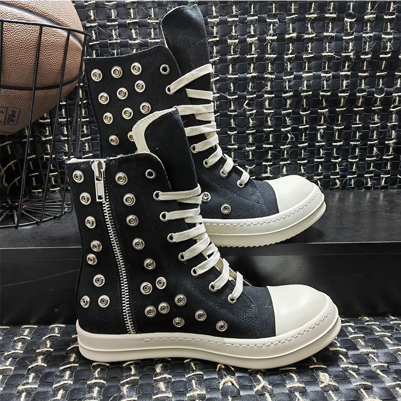 Men Women Shoes Summer Casual Canvas High Top Ankle Boots Make old Rivet Owen Vintage Original Luxury Skateboard Dance Sneakers