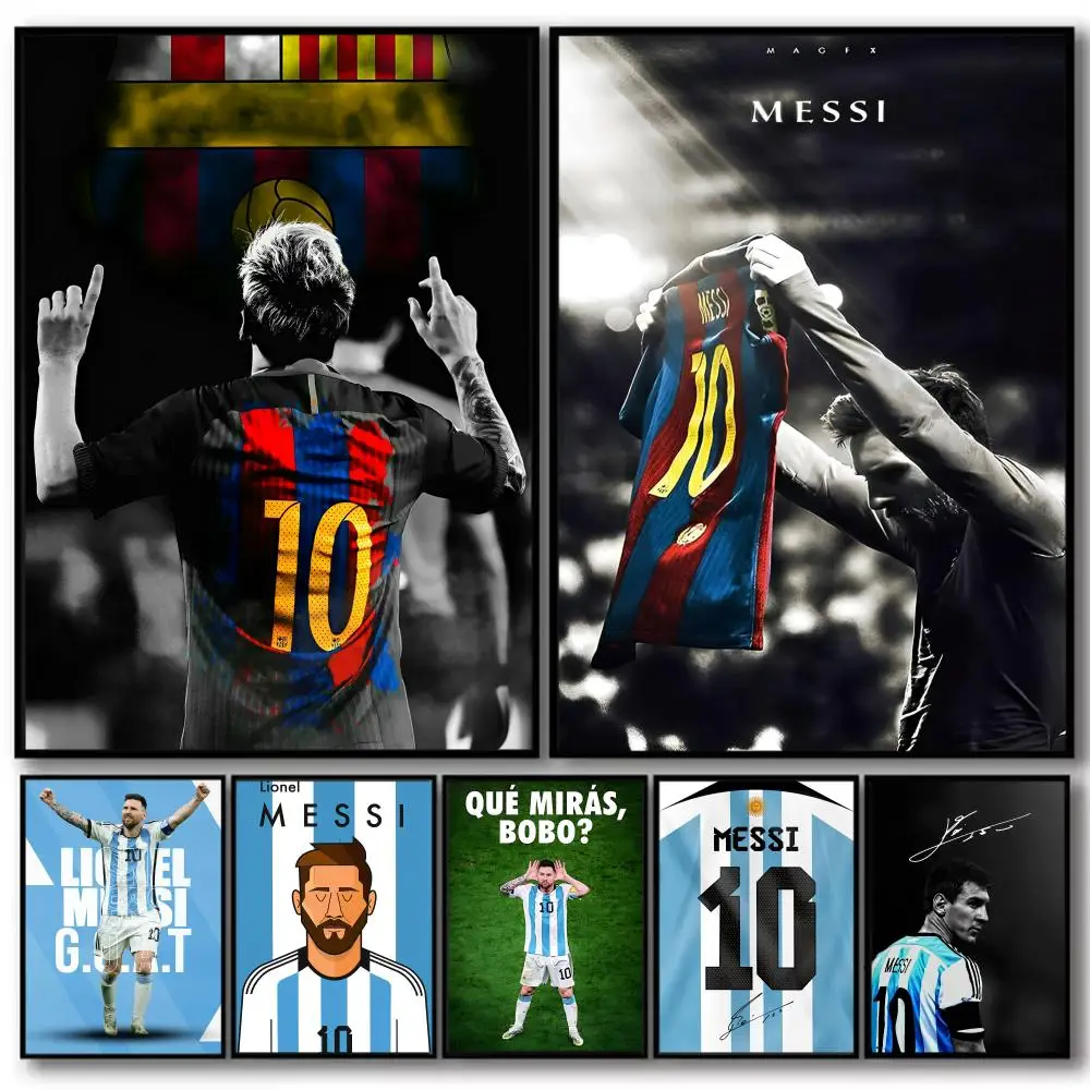 Legend Football Player M-MessI Poster Decorative Wall Art Stickers Mural Photo Print for Home Living Room Hallway Decor