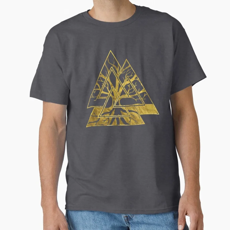 Valknut Symbol and Tree of life -Yggdrasil  Gift t shirt Large size Tops Graphic Print men's Clothes