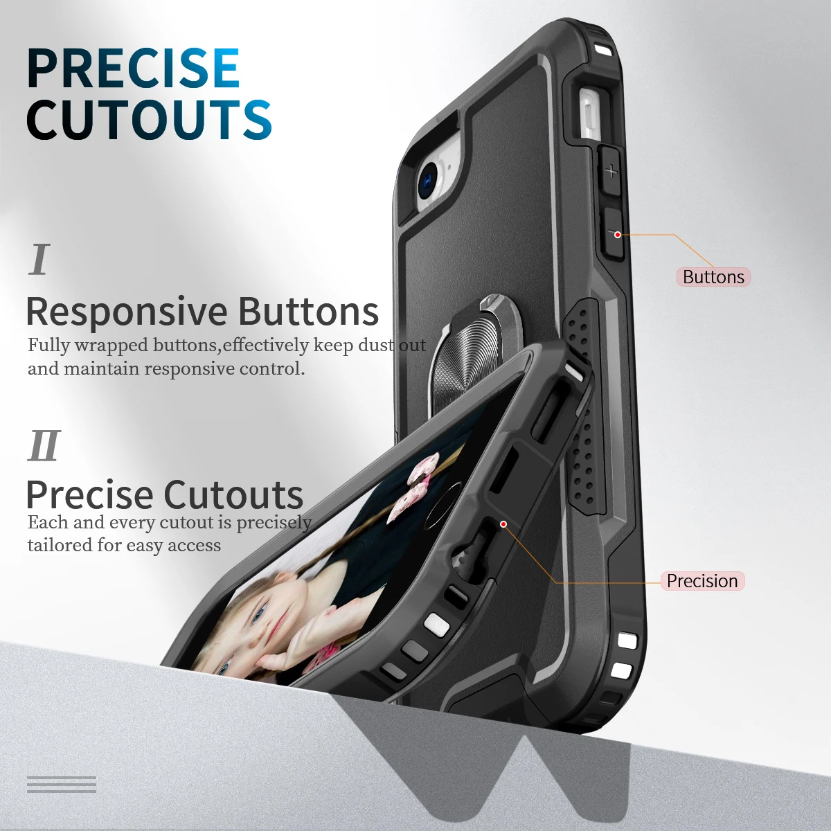 Heavy Duty Drop Protection Kickstand Rugged Shockproof/Dust Proof 3-Layer Phone Case For iPhone 6 6S/7/8 iPhone SE 2020 2022