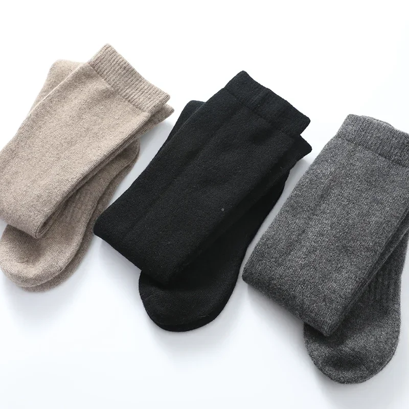 100% Pure Cashmere Stocking Women's Knitted Long Floor Socks Winter Warm Home Luxurious High Socks Soft Indoors Christmas