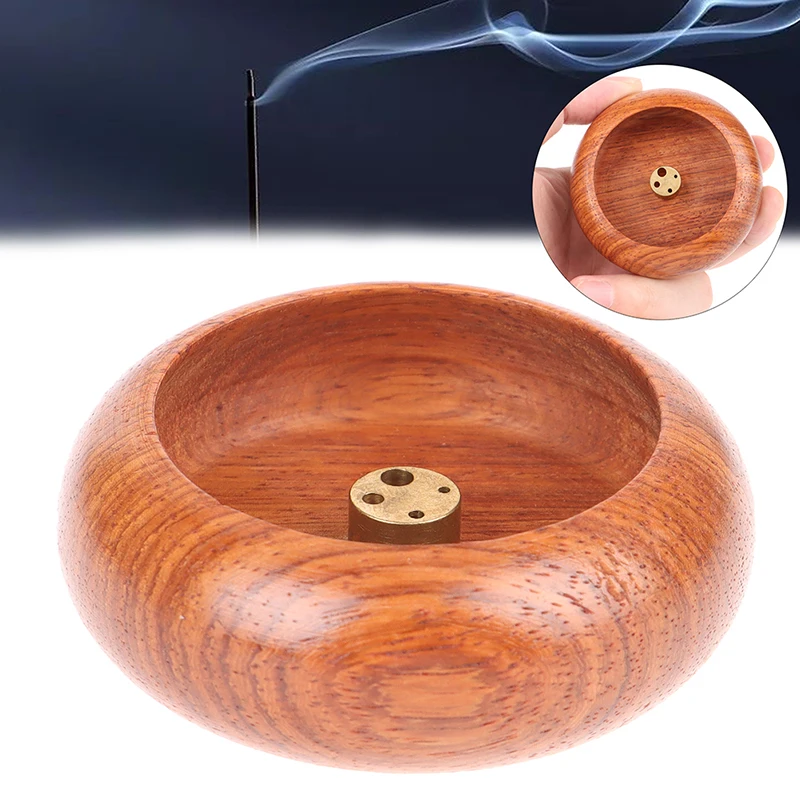 

1Pc Rosewood Incense Burner Stick Holder Bowl Shape Censer Home Decoration