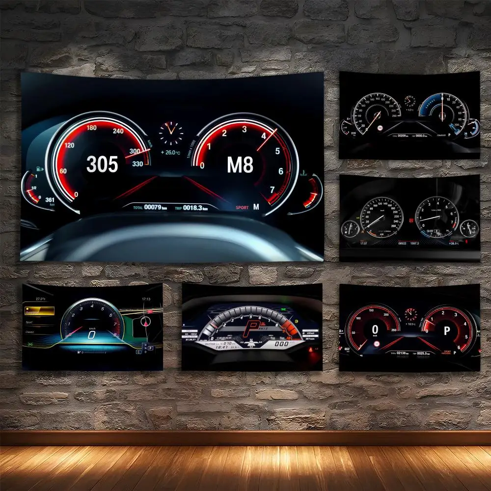 

Racing Chronograph Watch Tapestry Custom Living Bedroom Party Dormitory Interior Wall Bohemian Decoration Attached Clip