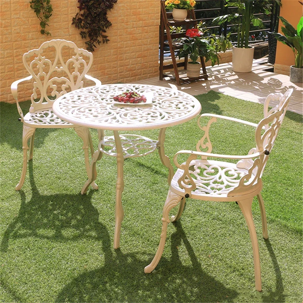 Sun Leisure Outdoor Garden Chair Die-Casting Aluminum Balcony Chair  White Cafe Restaurant  Armchairs Unique