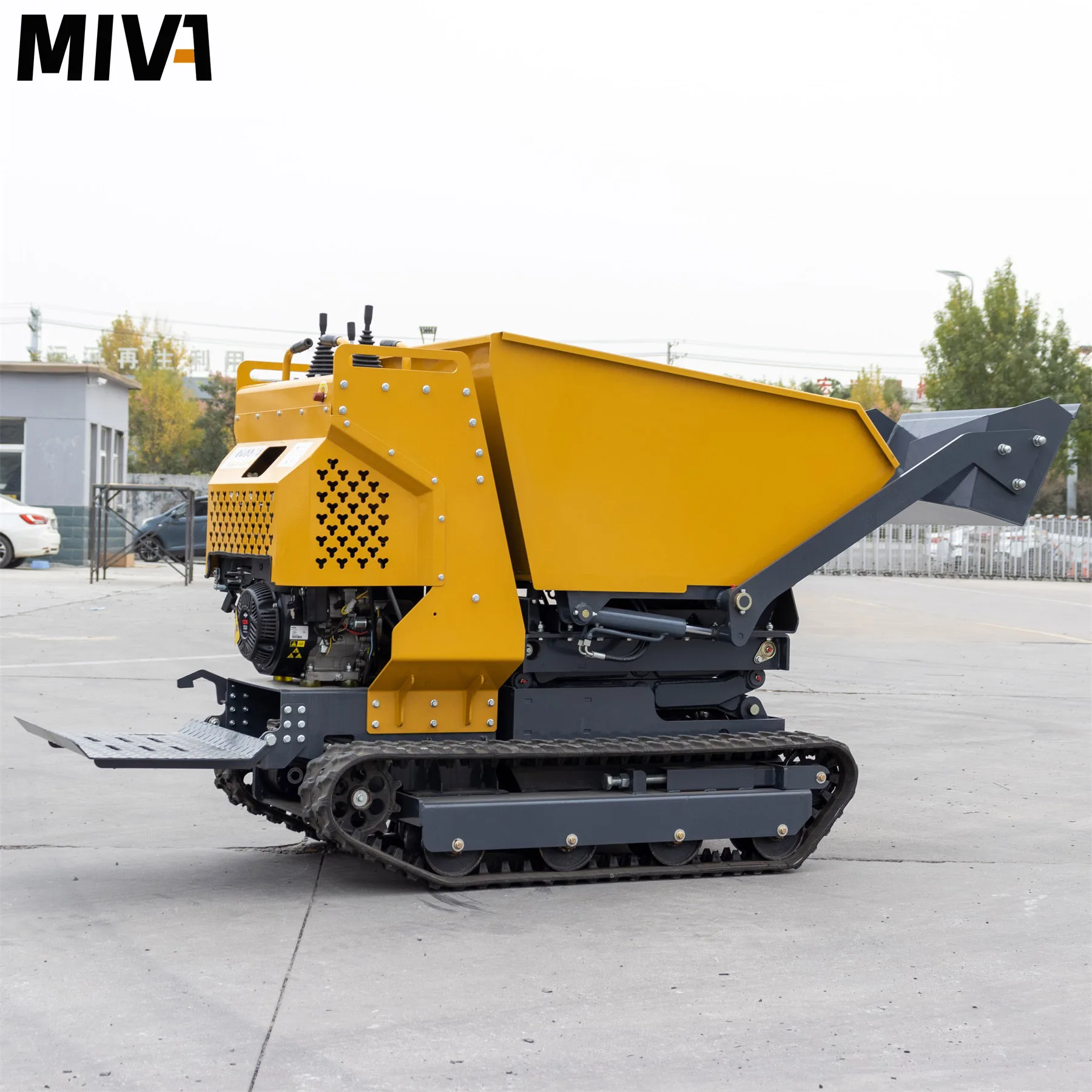 High Efficient 550kg Mini Crawler Dumper With Shovel Metal Construction Customized New Anti-Rollover Design Mini Dump Tracks