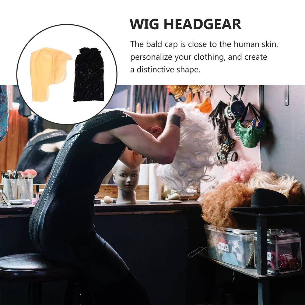 หมวกศีรษะล้านทำจากยางลาเท็กซ์เหมือนจริง 1 ชุด กระชับสบาย เหมาะสำหรับคอสเพลย์ ฮาโลวีน การแสดงบนเวที อุปกรณ์ประกอบฉากภาพยนตร์