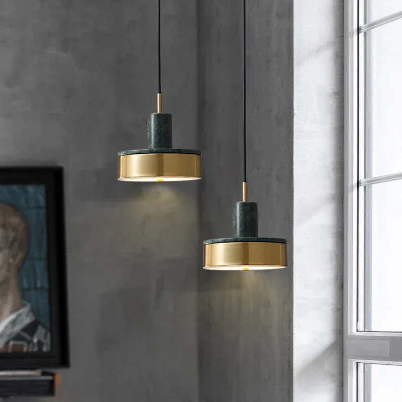 Deyidn Modern Nordic wind lamp marble plus copper gold material is suitable for TV background wall dining room bedroom