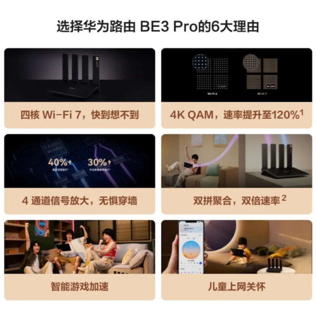 Router Huawei BE3pro Router Gigabit WiFi7 Router domestico 3570Mbps 2,5G