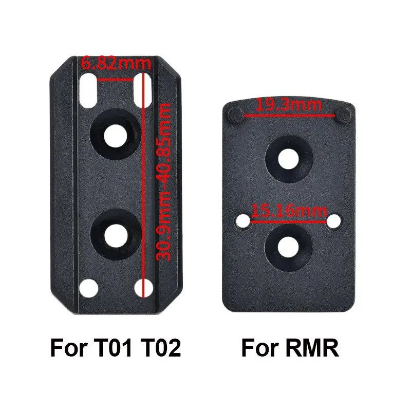 WADSN 광학 조준기 오프셋 마운트 베이스, 전술 RMR 레드 도트 광학 스코프 마운트 브래킷, 20mm 레일 사냥 광학 에어소프트 액세서리