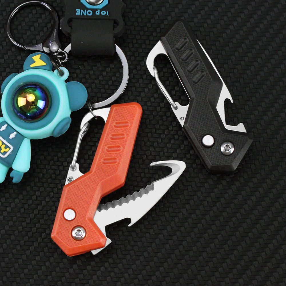 Imagem -04 - Tunafire-portátil Multitools Facas Chaveiro Serrilhada Gancho Faca Outdoor Survival Tool Camping Multi Folding Knife Box Opener