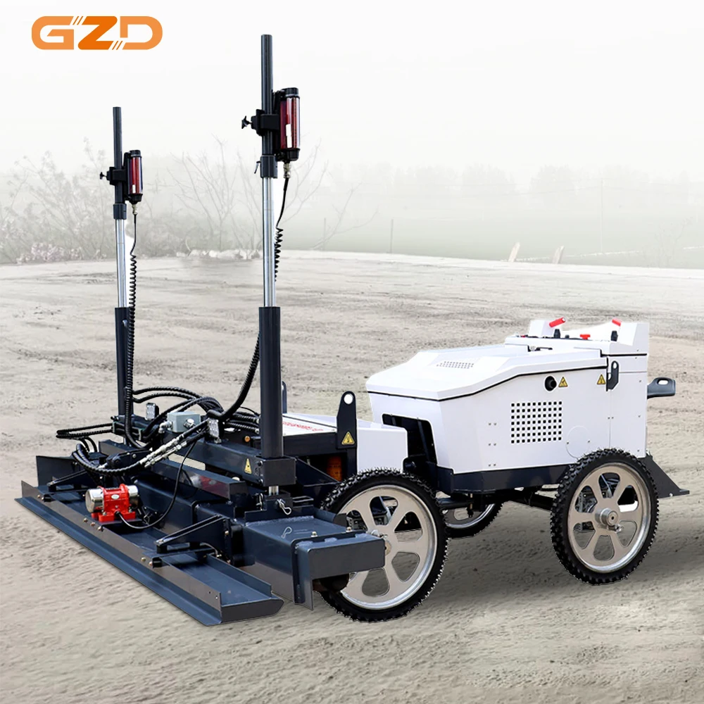 4 Wheels Ride On Pavement Construction Machinery Road Laser Concrete Screed Levelling Machine