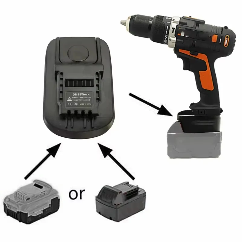 Battery Adapter Replacement For Dewalt/Makita/Bosch/Milwaukee 18V Li-Ion Battery Convert to For Worx 4PIN Power Tools Use