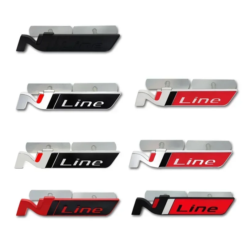 Car Sticker N Line Nline Front Hood Grille Emblem Badge Decals For Hyundai I20 I30 Kona Tucson Sonata Elantra Veloster view 4