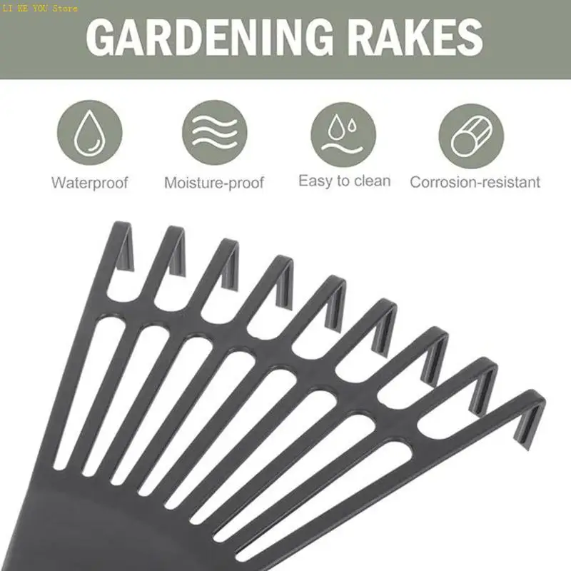 W3JE 2PCS Plastic Hand Rakes 9 Prongs Ergonomic Handle For Tillage Loose Soil Foliage Gardening Landscaping And Farming