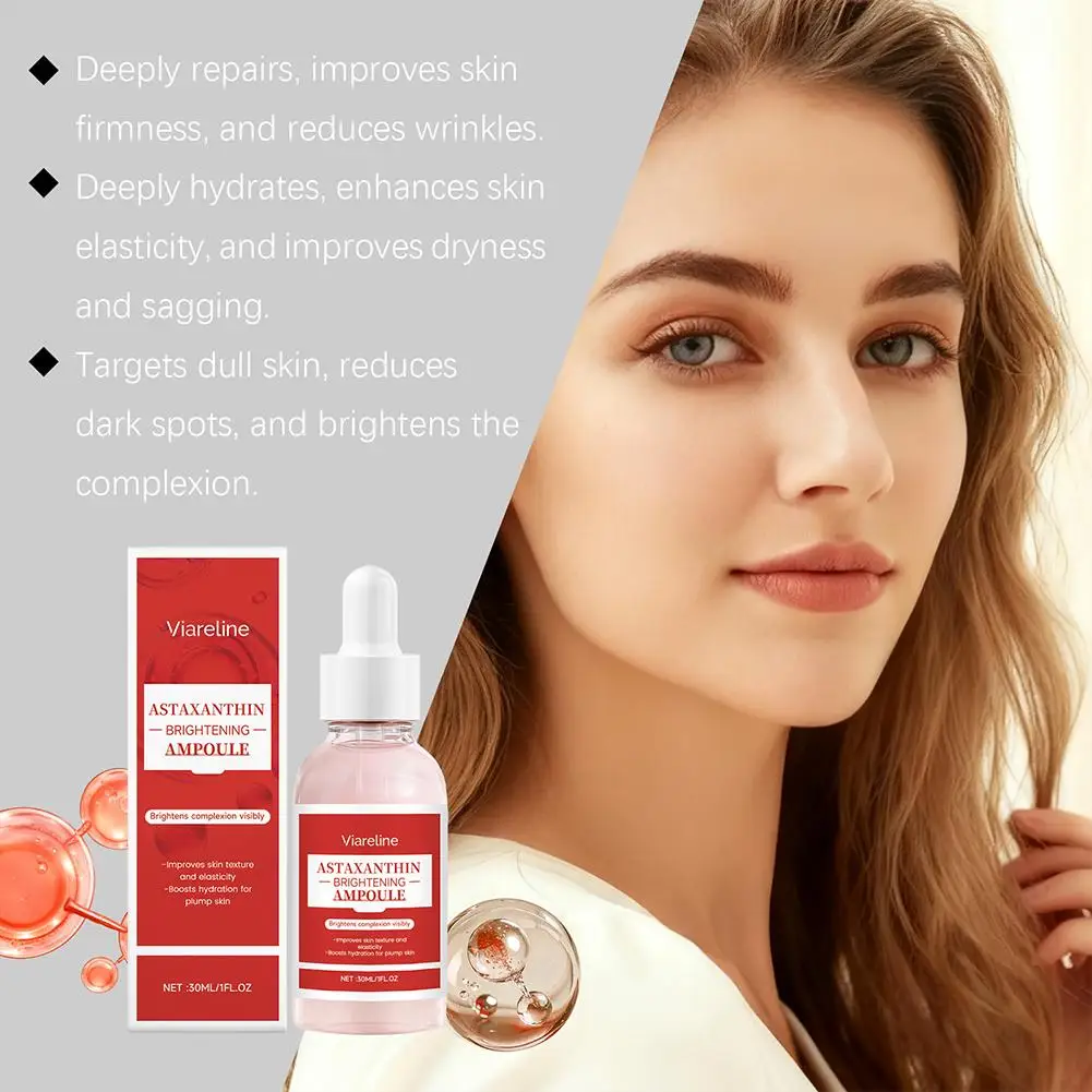 30 مللي فيارلين أستازانتين اشراق أمبولة تحسين نسيج البشرة بشكل واضح ترطيب البشرة جوهر أصلي العناية بالوجه