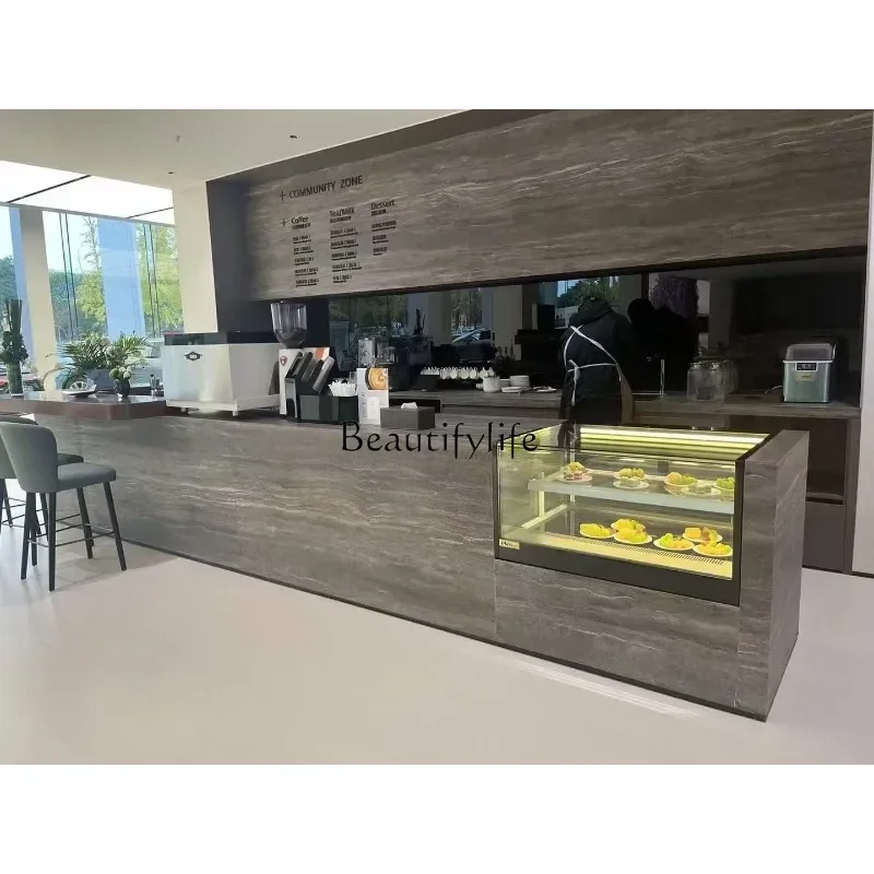 

Bakery Shop Bar Counter Embedded Refrigerated Display Glass Cabinet Air-cooled Cake Dessert Freezer