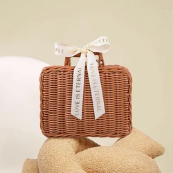 Companion Gift Box USB Flash Drive 128GB Handmade Rattan Woven Suitcase Pen Drive 64GB Picnic Basket Pendrive Retro Storage Box