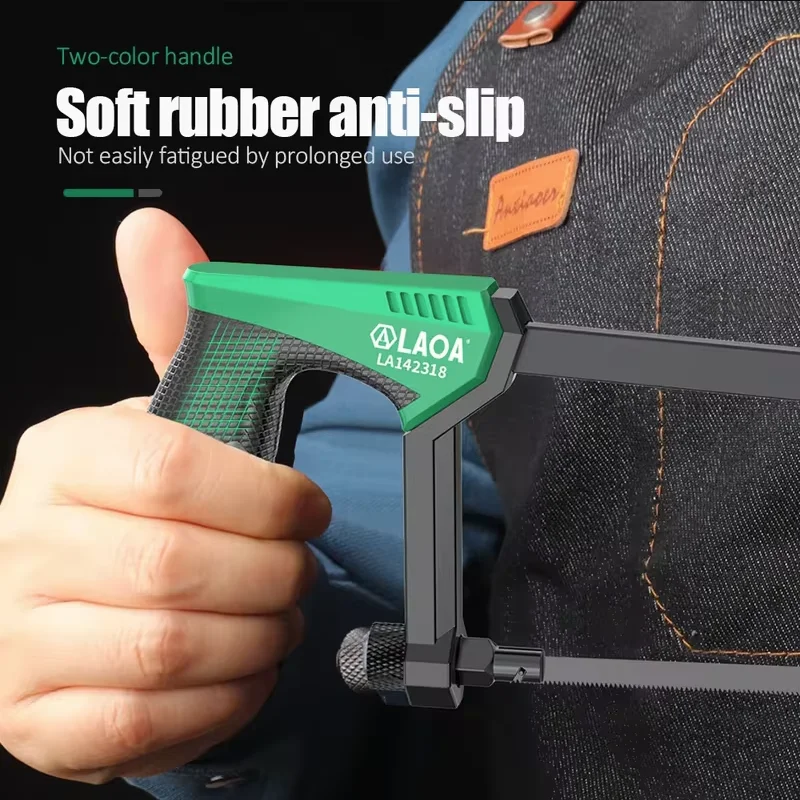 LAOA Mini Hacksaw 6 inch Frame Small Hacksaw Household Small Handheld Woodworking Hand Saw Cutting