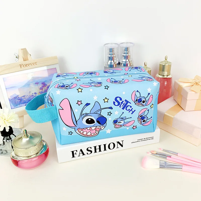 Bolsa de cosméticos Stitch, bolsa de maquillaje para mujer, bolsa de almacenamiento de lápiz labial y cosméticos, estuche de lápices de gran capacidad, monedero, regalos para estudiantes y niñas