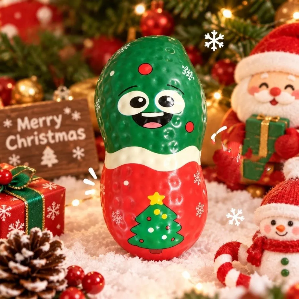 Mud Texture Christmas Peanut PU Squishy Slow Rising Finger-Sticking Good Luck Peanut Toy Pinch Hand Relax Sensory Toy