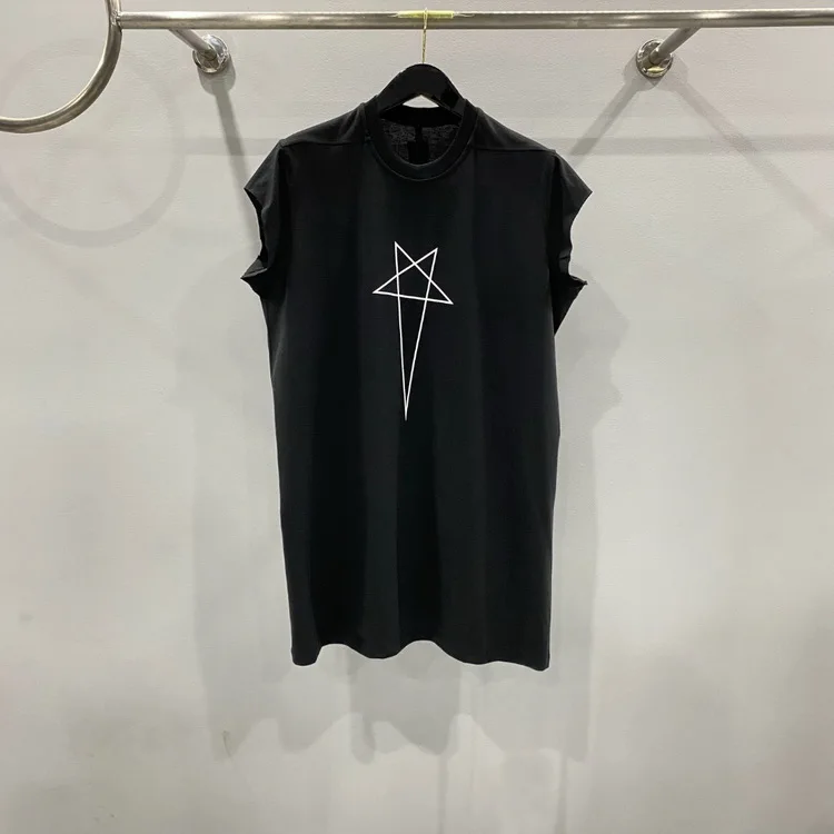 

Высококачественная свободная мужская футболка-безрукавка с принтом в виде пятиконечной звезды, модный брендовый летний свитшот