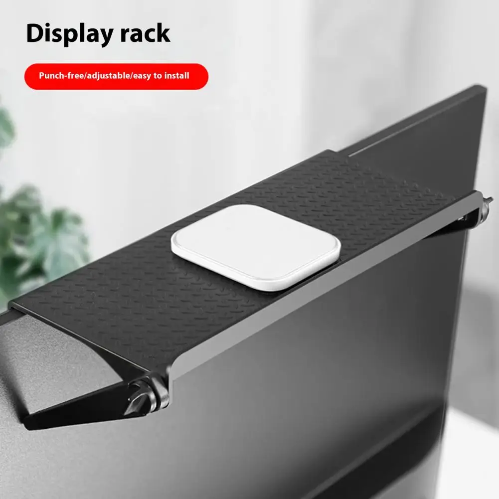 رف شاشة التلفزيون، رف تخزين علوي، حامل قوي قابل للتعديل، رف تخزين لشاشة الساقين