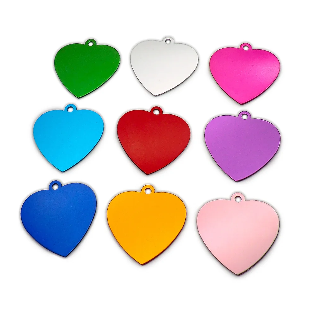 Wholesale 20pcs Heart Name Pet Tags ID Cumstom Personalized Dog Cats ID Tags Engeraved For Dog Cat Name Charm ID Tag Collar Pet